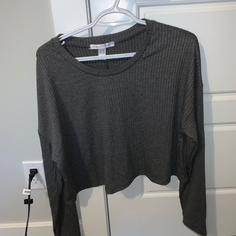 Urban planet grey Crop top long sleeve